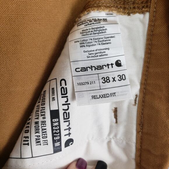 Carhartt Men's Size 38X30 Rugged Flex Relaxed Fit Duck Utility Work Pants NWT - Picture 11 of 11